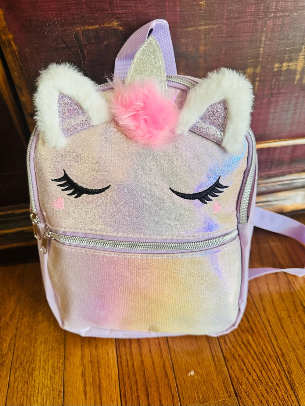 NWT Colorful Iredescent Purple Unicorn Backpack